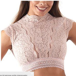 NWT - Blush Lace CropTop